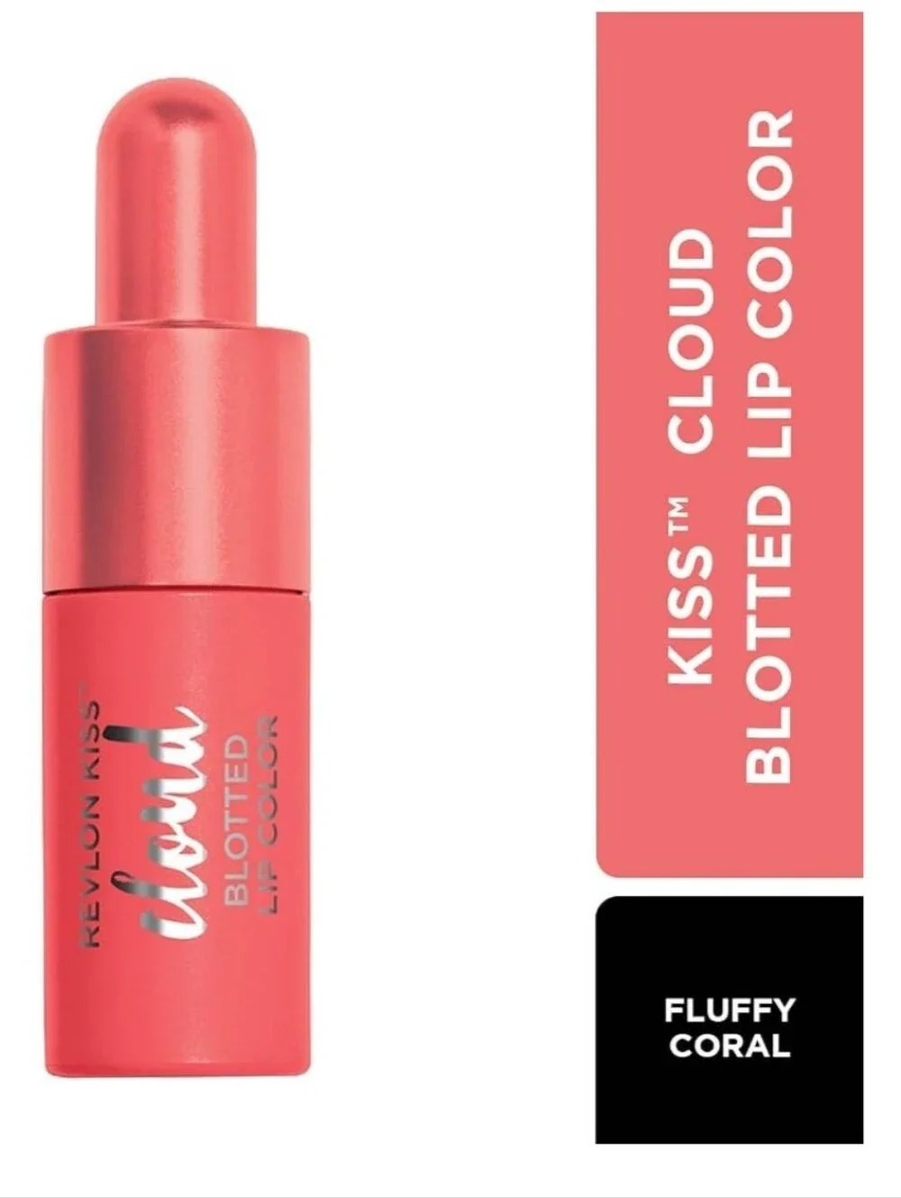 Revlon Kiss Cloud Blotted Lip Tint -007 Fluffy Coral New Sealed Pkg